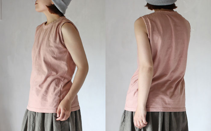 kito オーガニックコットン タンクトップ 【桜鼠色】 / オーガニック コットン 綿100　手染め 草木染め タンクトップ トップス ファッション インナー 女性用 レディース ギフト 贈答 プレ