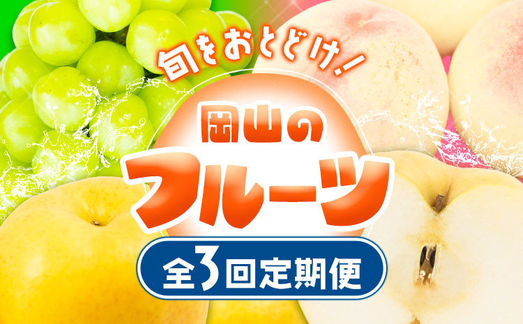 
【2025年先行予約】定期便3回コース(隔月) 岡山のフルーツ 岡山の白桃8玉 (計1.7kg以上) シャインマスカット 晴王 2房 (1房600g以上) あたご梨 4~5玉 (約4kg) 化粧箱入り 株式会社山博(中本青果) 《2025年7月上旬-11月下旬頃出荷》 岡山県 浅口市 送料無料 【配送不可地域あり】
