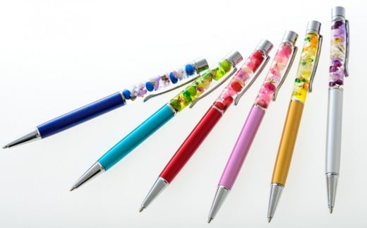 【名入れ可能】ハーバリウムボールペン (花 ピンク系)