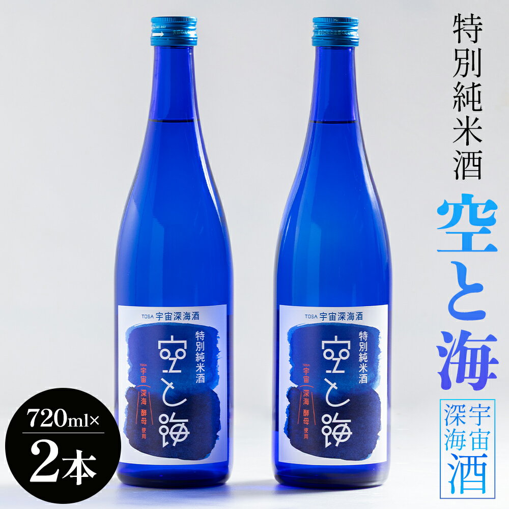 【ふるさと納税】土佐宇宙深海酒 特別純米酒 空と海 720ml×2本 - 国産 高知県産 お酒 酒 おさけ セット 辛口 贈り物 ギフト 晩酌 自分用 アルコール 記念日 お酒好き お礼 お祝い 高知県 香南市 【常温】 gs-0151