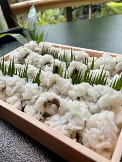 京名物 鱧おとし 30切れ 酢みそ・梅肉付（湯引き鱧）3～4人前＜丹波四季菜料理 宮本屋＞｜京都 鱧 ハモ はも 期間限定 丹波 国産 天然 切り身 ※2026年7月～発送