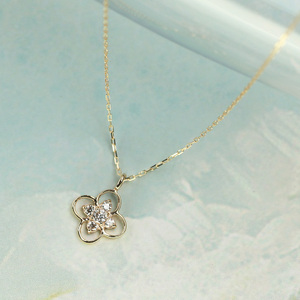 10金イエローゴールド ダイヤモンドネックレス きらめく 0.093ct  K10-KN01052 [AM310] / 金 イエローゴールド ダイヤモンド ネックレス アクセサリー ギフト プレゼント