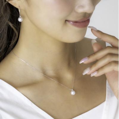 ふるさと納税 神戸市 【3月誕生石】無調色 アコヤ真珠 アクアマリン K10WG ペンダント ネックレス チェーン付き |  | 02