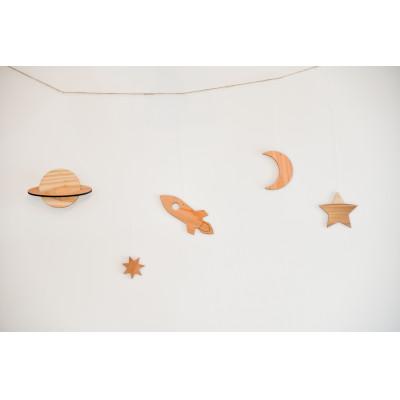 ふるさと納税 東金市 宇宙オーナメント 土星とロケット 星2つと三日月付き |  | 02