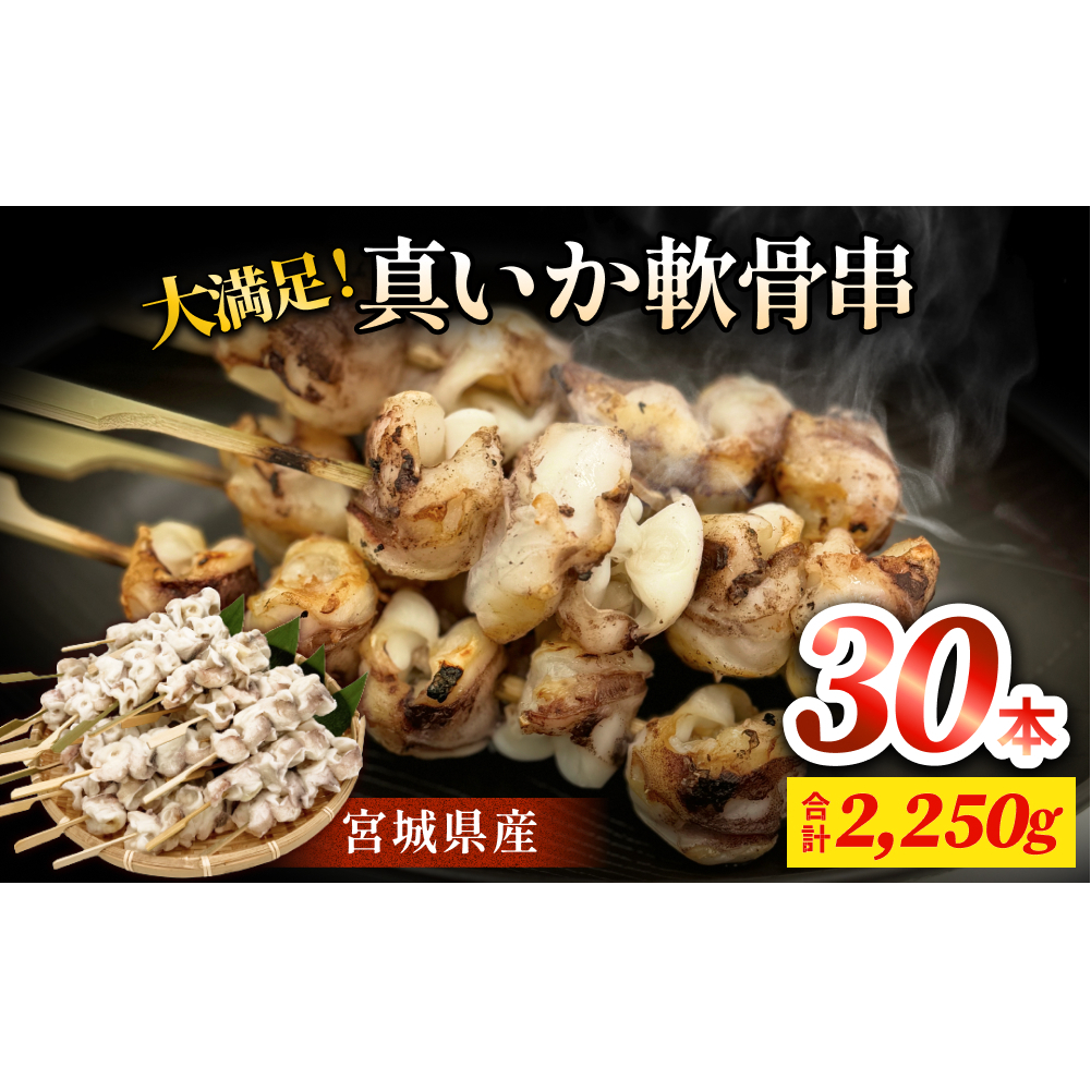 宮城県産真いか軟骨串（3０本入り）・バーベキューBBQ