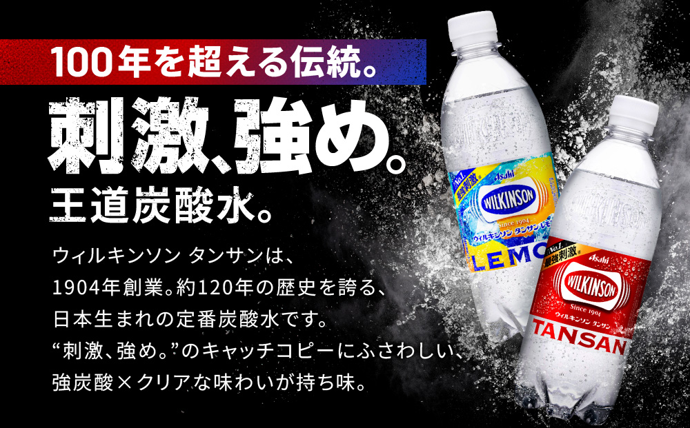 アサヒ飲料 ウィルキンソン タンサン+レモン各1箱セット（500mlペットボトル×24本×2箱）