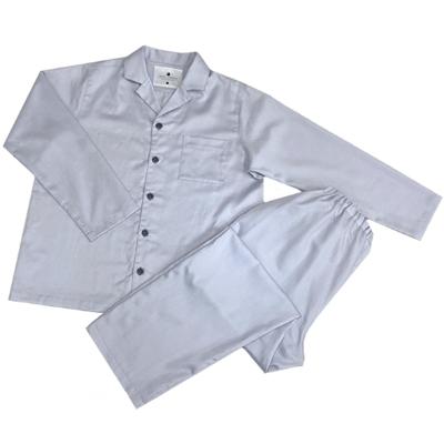 ふるさと納税 和泉市 パジャマ(男女兼用Mサイズ)&amp;ダウンピロー(羽毛枕)&amp;ピローケース2枚　カラー　シルバースカイ