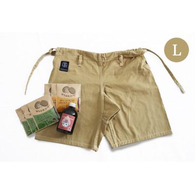 ふるさと納税 柏原市 街の焙煎所さんとコラボ　コーヒー染ショートパンツLサイズとカフェラテベース+薄めドリップバッグ