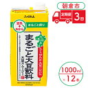 【ふるさと納税】定期便 3回 豆乳 まるごと大豆飲料 1000ml×6本入り 2ケース 大豆 ふくれん※配送不可：北海道・沖縄・離島　【定期便・ 豆類 飲料 ドリンク ブレンド 健康 風味 イソフラボン 食物繊維 】