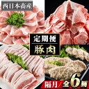 【ふるさと納税】＜定期便・全6回 (隔月)＞豚肉 2ヶ月に1回 定期便 (偶数月にお届け) ぶた 豚 おにく お肉 とんかつ ヒレ ロース バラ 鍋 しゃぶしゃぶ 大分県 佐伯市【BD201】【西日本畜産 (株)】