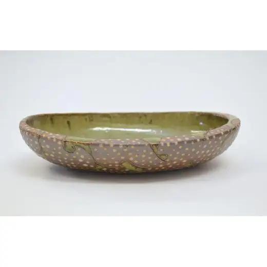 釉彩オーバル鉢 和食器 深皿 楕円皿 陶芸品《受注制作》楕円鉢 皿 深皿 和食器 おしゃれ モダン カレー皿 パスタ皿 手作り 陶芸 陶器 陶芸作家