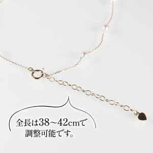 真珠 アクセサリー ネックレス パール 3.5mm 以上 4mm 未満 アコヤ真珠 ジュエリー カジュアル 普段遣い おしゃれ イエローゴールド / あこや真珠ステーションネックレス K10YG
