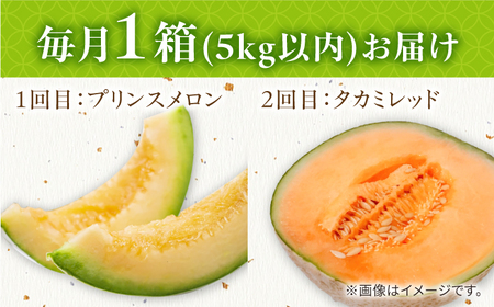 【4回定期便】メロン 4種 食べ比べ / プリンスメロン イエローキング タカミレッド タカミメロン / メロン めろん フルーツ 果物 / 南島原市 / 南島原果物屋[SCV045]