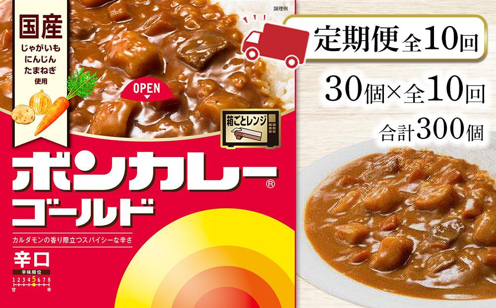 
【定期便 全10回】ボンカレーゴールド（辛口）30個×10回　計300個
