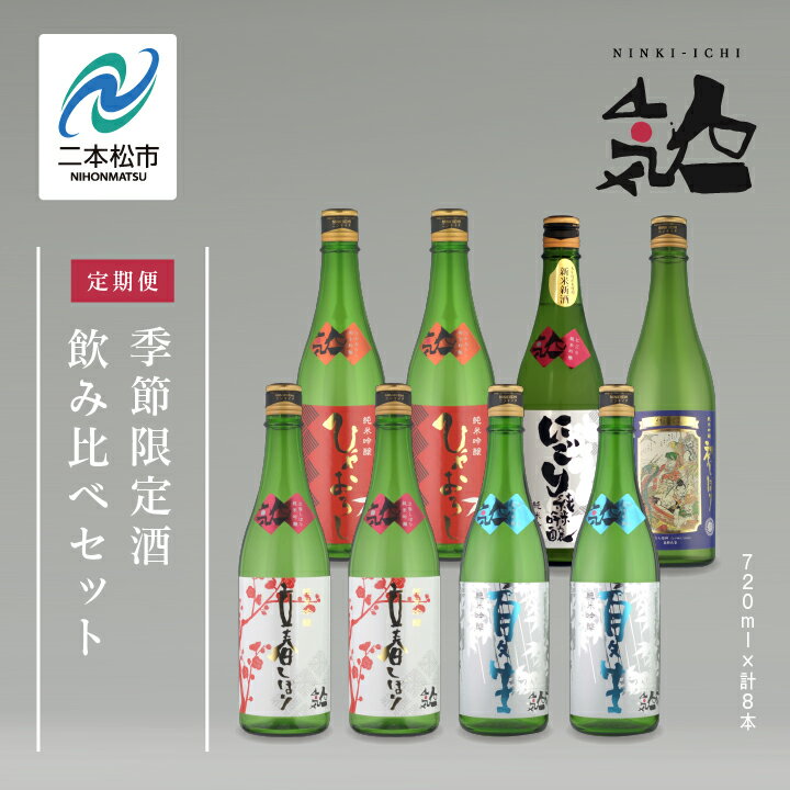 【ふるさと納税】 【定期便】年4回届く！人気酒造の季節限定酒を飲み比べ 人気一 日本酒 酒 限定 アルコール 吟醸 純米 酒造 酒蔵 おすすめ お中元 お歳暮 ギフト 二本松市 ふくしま 福島県 送料無料 【人気酒造株式会社】