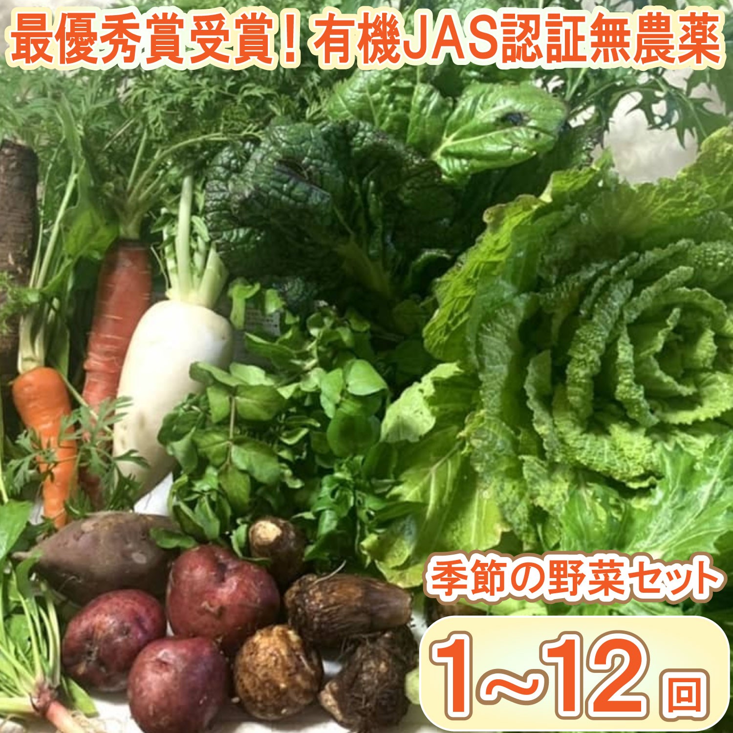 
            【最優秀賞受賞！甘味＆栄養】有機JAS認証の無農薬、チヨちゃんの野菜 選べる回数
          