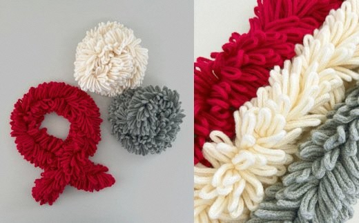 ショートマフラー コモンドール ( オフホワイト ) ウール チクチクしない | 日本製 レディース おしゃれ シンプル マフラー プレゼントギフト 母の日 新潟県 五泉市 有限会社田中刺繍