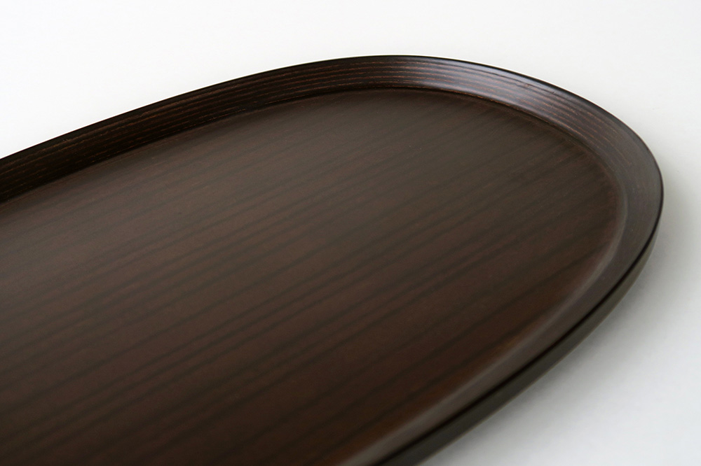 BUNACO オーバルトレイ Sサイズ （ダークブラウン) お盆 トレイ 食器 木製 ウッド  木製食器 キッチン 雑貨