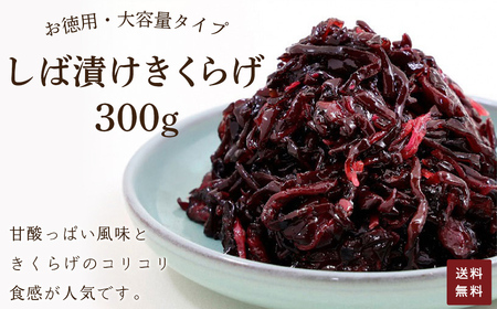 【訳あり】お徳用 しば漬け きくらげ 300g （簡易包装） 漬物