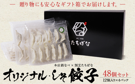 M02-14 本店鉄なべ×割烹たちばな 餃子セット48個(オリジナル・しそ各24個)