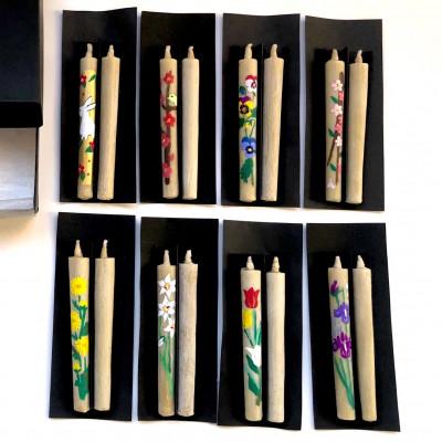 ふるさと納税 岡崎市 国内産ハゼの実蝋を100%使用 【岡崎手描き絵ろうそく】コロー絵入り2本3セット(詰め合わせ) |  | 01