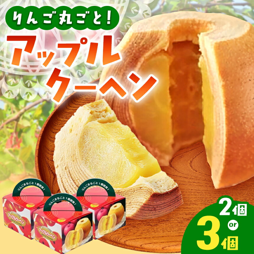 【ふるさと納税】りんご 丸ごと1個使用! アップルクーヘン 2個 or 3個 | お菓子 焼き菓子 洋菓子 スイーツ おやつ バームクーヘン りんご アップル 林檎 まるごと 贅沢使用 有限会社小向製菓＆nico cakes パティスリー ニコケークス 常温 お取り寄せ 専用箱 青森県 六戸町