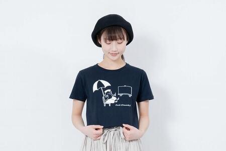 《0》【KEYMEMORY鎌倉】GrenouilleイラストTシャツ NAVY