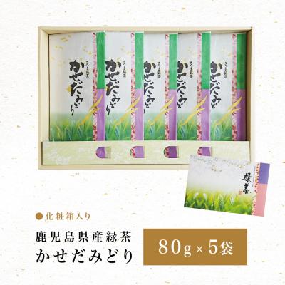 ふるさと納税 南さつま市 【鹿児島県産緑茶】かごしまのお茶 かせだみどり(80g×5袋) 茶葉 5本セット 贈答 ギフト |  | 03
