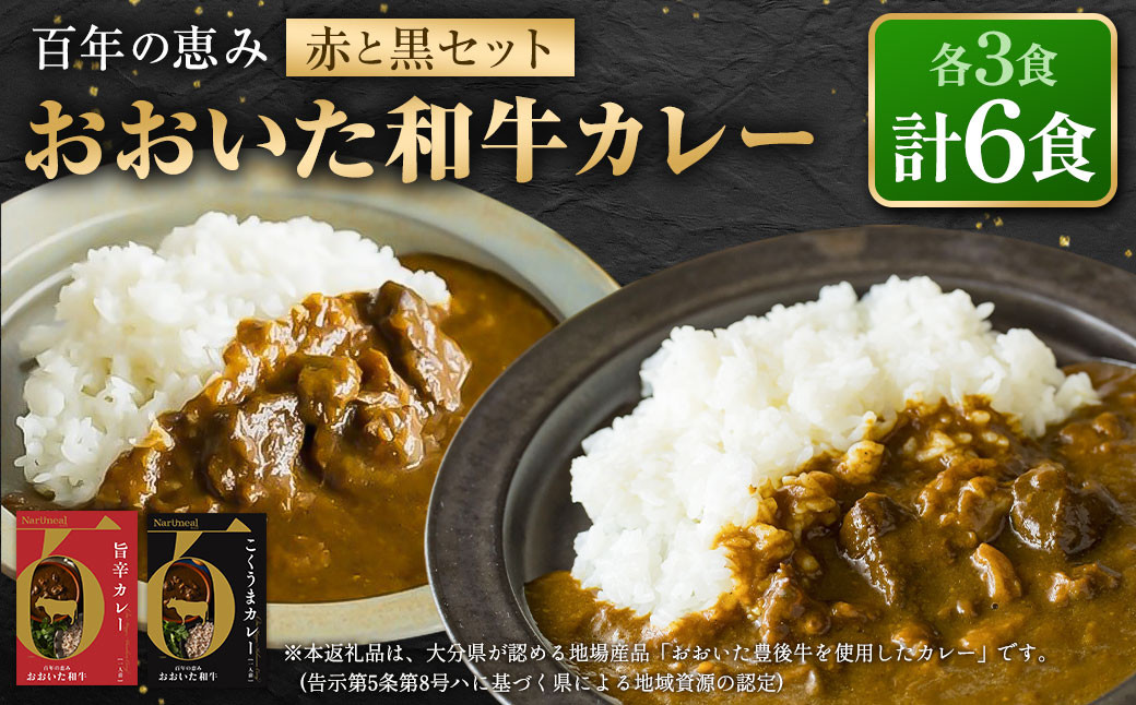 
百年の恵み おおいた和牛カレー 赤と黒セット 各3個 計6個
