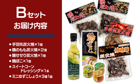 【お歳暮】西都市特産加工品セットB　鶏の炭火焼・スイートコーンドレッシング・柚子胡椒＜1.5-22＞