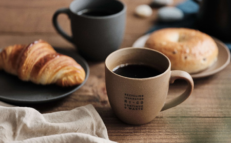GOOD MORNING　マグカップ200ペア（naturalロゴ・gray）【 再生素材 地球にやさしいマグカップ 】
