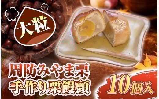 周防みやま栗 10 個 大粒 栗饅頭 ｜ 和菓子 茶菓子 お茶うけ まんじゅう 栗 お菓子 詰め合わせ  手作り セット おやつ 山口県 平生町