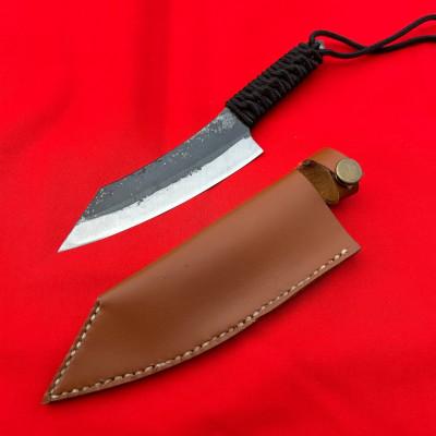 ふるさと納税 南島原市 手打ち  鍛造ナイフ135mm 革ケース付き