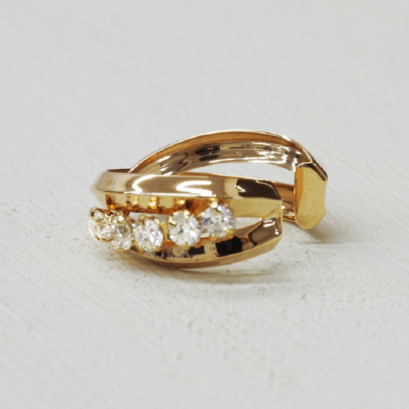 k18YG ダイヤモンド 手作り イヤーカフ ジュエリー03187