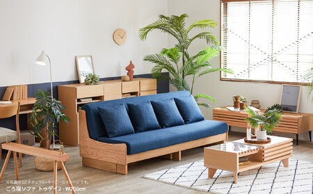ソファ ソファベッド 幅200 トゥデイ2 200ごろ寝ソファ＜NA×ネイビー＞【モーブル】【大川家具】
