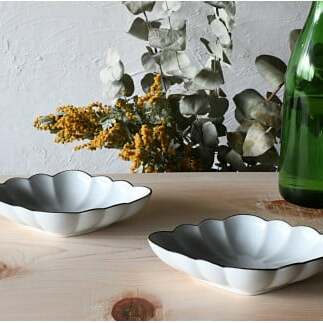 有田焼 白釉縁錆菱型皿 2個セット【ARITAYAKI-STORE】 A20-443