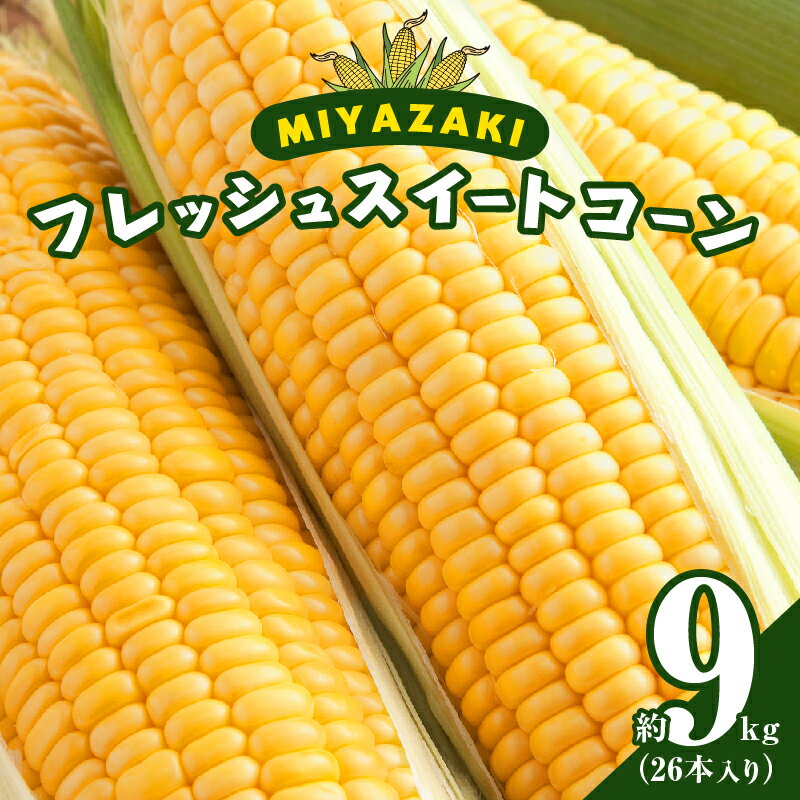 【ふるさと納税】 先行予約≪期間限定≫みやざきフレッシュスイートコーン(約9kg) とうもろこし 旬 おやつ 国産 ゴールドラッシュ 野菜 サラダ スープ レンチン 茹で 焼き 産地直送 おすそ分け お取り寄せ グルメ おすすめ 食品 生食用 宮崎県 都農町 送料無料