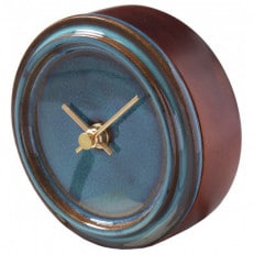 杉浦製陶のタイルと木の時計 TILE WOOD CLOCK 壁掛け・置き時計 『青海鼠釉』