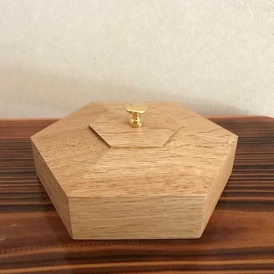 ふるさと納税 津野町 無垢ナラ材　六角形(ヘキサゴン)小物入れ