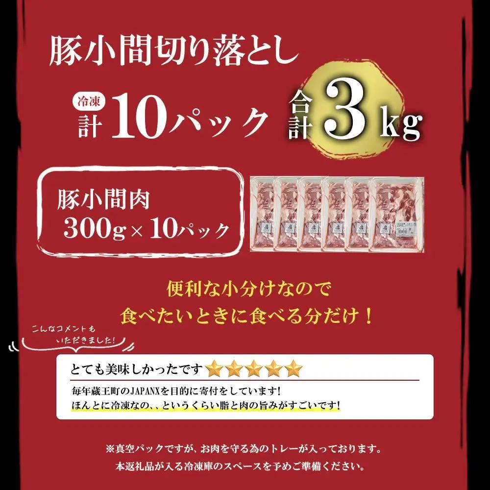 【期間限定・1パック増量キャンペーン！】JAPAN X 豚小間 切り落とし/計3kg+300g　【04301-0067】豚肉 豚 ブランド豚 小分け 豚こま 豚小間 切落し ジャパンエックス 蔵王 人