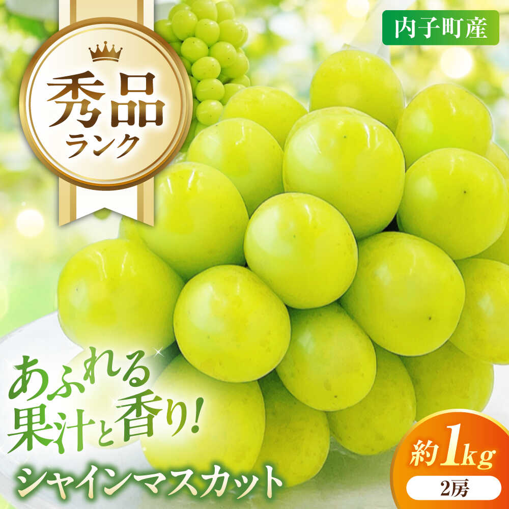【ふるさと納税】【先行予約】シャインマスカット 秀品 2房 約1kg ＜2026年8月下旬〜発送開始＞ ／ シャインマスカット 大人気 愛媛県 美味しい 人気 皮ごと 葡萄 ブドウ 愛媛県産 内子町産 新鮮 旬 フルーツ 果物 くだもの【株式会社フジ・アグリフーズ】[BKAY003] 11000