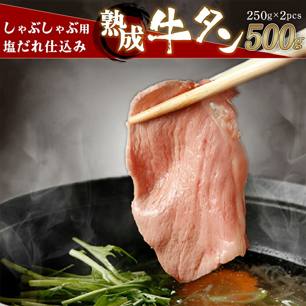 【ふるさと納税】しゃぶしゃぶ用塩だれ仕込み牛タン500g（250g×2パック） 【薄切り スライス タン 牛たん たん 牛肉 肉 冷凍 塩味 小分け 手軽 簡単】【07521-0145】
