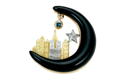 【NOBUKO ISHIKAWA（ノブコイシカワ）】月とニューヨークラペルピン　【12203-0398】