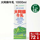 【ふるさと納税】【定期便】【1ヶ月毎 12回】 大阿蘇牛乳 1000ml 計72本 (6本×12回) 牛乳 成分無調整牛乳 パック 乳飲料 乳性飲料 熊本県産