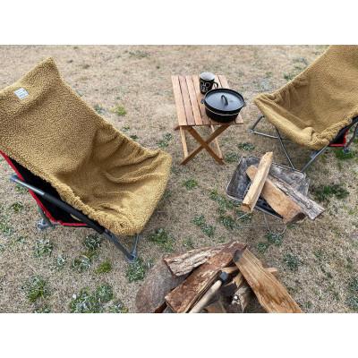 ふるさと納税 上牧町 キャンプに　アルバートン社の赤外線を吸収して発熱する難燃ボアで作るアウトドアチェアカバー　ネイビー |  | 02