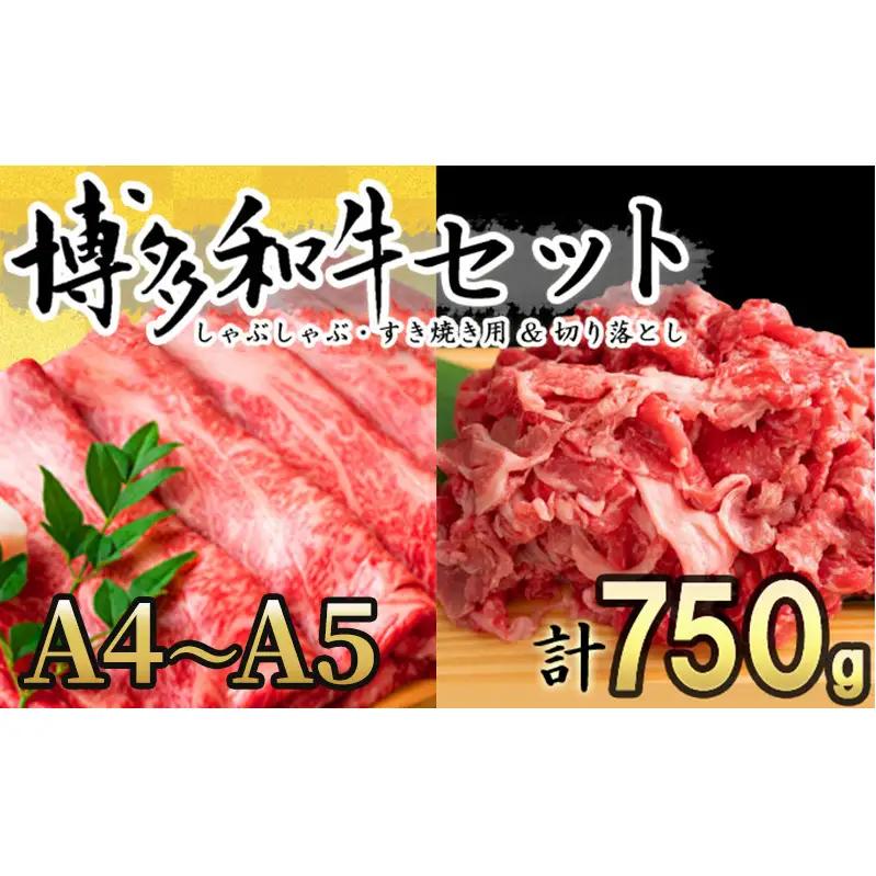 博多和牛 A4～A5 しゃぶしゃぶ すき焼き750g セット（スライス 250g・切り落とし 500g） 博多和牛