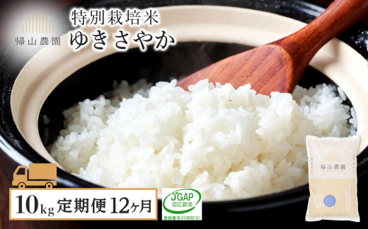 【12カ月定期便】「ゆきさやか 10kg」特別栽培米産地直送《帰山農園》