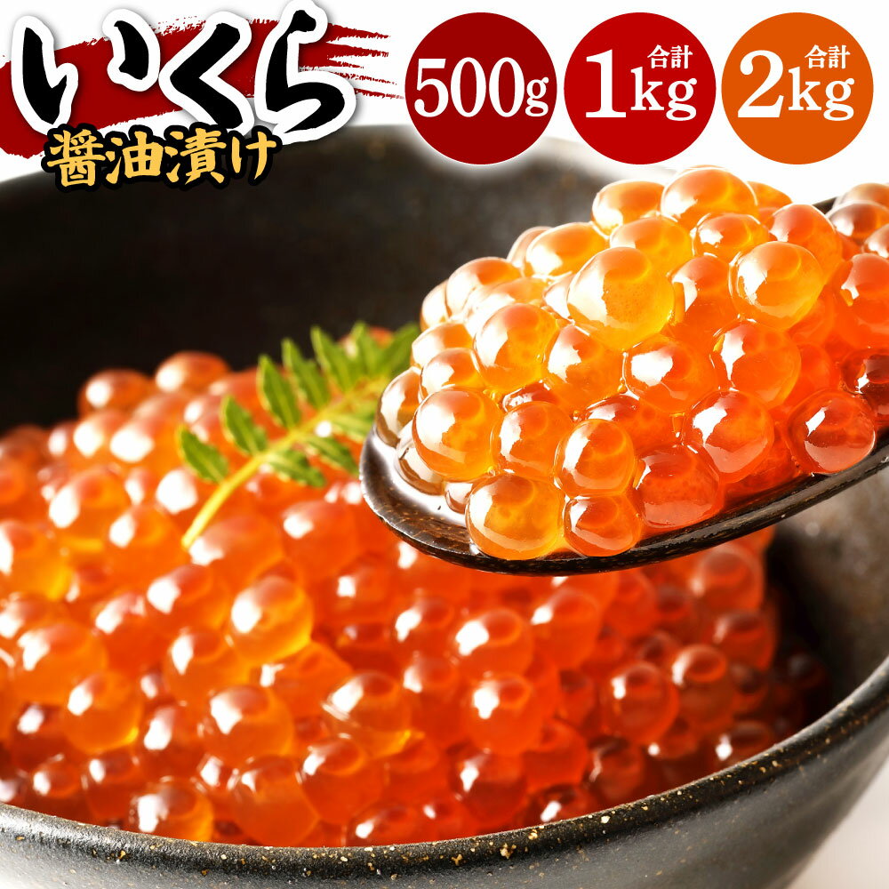 【ふるさと納税】イクラ 醤油漬け 鱒いくら 〈選べる〉500g / 1kg(500g×2) / 2kg(500g×4) 小粒 冷凍 マス アメリカ産・北九州市製造 魚卵 魚介類 いくら丼 ごはんのお供 送料無料