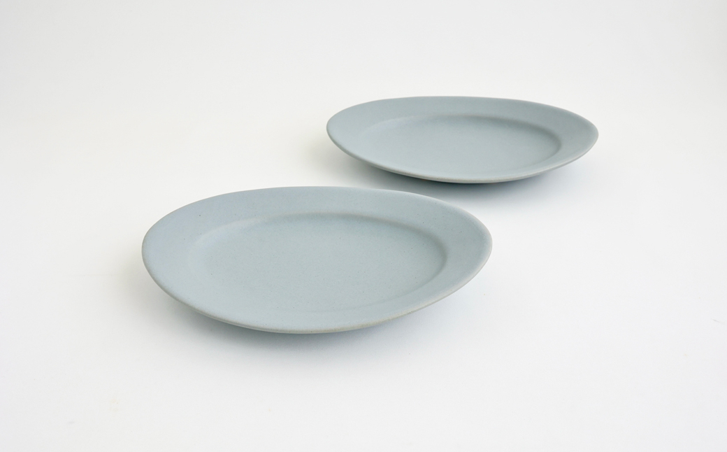 
            【Awabi ware】 オーバル皿M ペアセット （青マット×２） 《決済から3ヶ月前後で発送》
          