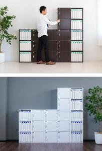 A4ファイル収納 5段 扉＆カギ付きタイプ ホワイト aku100706601